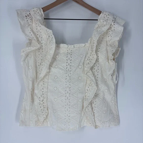 Spartina 449 Taralynn Eyelet Cream Top - Picture 6 of 10